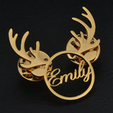 Custom Stainless Steel Name Letter Lapel Brooch for Women