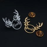 Custom Stainless Steel Name Letter Lapel Brooch for Women