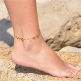 Personalized Letter Anklet For Women Stainless Steel Heart Anklet