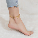 Personalized Letter Anklet Stone Name Stainless Steel Chain Bracelet