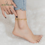 Personalized Letter Anklet Stone Name Stainless Steel Chain Bracelet