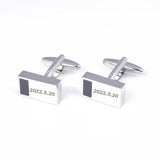 Personalized Lettering Date Name Cufflinks French Shirts Buttons