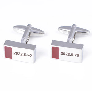 Personalized Lettering Date Name Cufflinks French Shirts Buttons