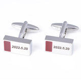 Personalized Lettering Date Name Cufflinks French Shirts Buttons