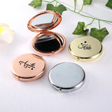 Personalized Makeup Mirror Bridesmaid Wedding Gift Pocket Mirror Rose Engraved