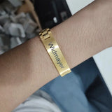 Personalized Men's Name Bangles Stainless Steel Watch Band Bracelet