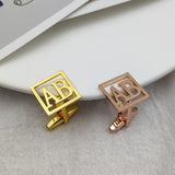 Personalized Stainless Steel Square Letter Cufflinks for Men
