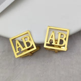 Personalized Stainless Steel Square Letter Cufflinks for Men