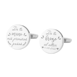 Personalized Men's Shirt Cufflinks for Father Wedding Gift