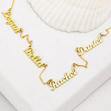 Personalized Multi-Name Necklace Stainless Steel Gift Jewelry