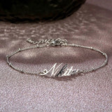 Personalized Name Anklet for Women Men Stainless Steel Rose Chain Jewelry Couple