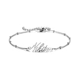 Personalized Name Anklet for Women Men Stainless Steel Rose Chain Jewelry Couple