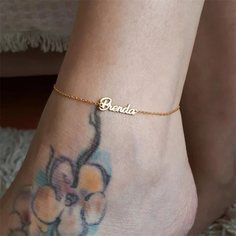 Personalized Name Anklets for Women