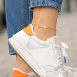 Personalized Name Anklets for Women Girl Stainless Steel Adjustable Anklet