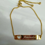 Personalized Baby ID Bracelet Stainless Steel Smooth Bangle