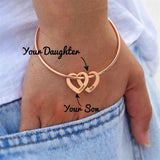 Personalized Name Bracelet Bangle Stainless Steel Engraved Nameplate Bracelets