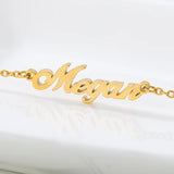 Personalized Name Bracelet Charms Engraved Handwriting Signature Love Message