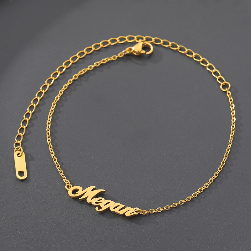 Personalized Name Bracelet Charms Engraved Handwriting Signature Love Message