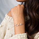 Custom Name Bracelet Charms Engraved Handwriting Signature Love Message Gift