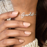 Custom Name Bracelet Charms Engraved Handwriting Signature Love Message Gift