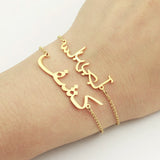Custom Name Bracelet Charms Engraved Handwriting Love Message Gift