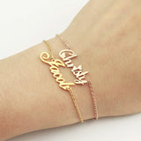 Custom Name Bracelet Charms Engraved Handwriting Love Message Gift