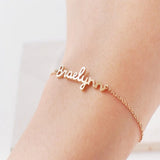 Custom Engraved Name Bracelet with Signature Love Message Charms