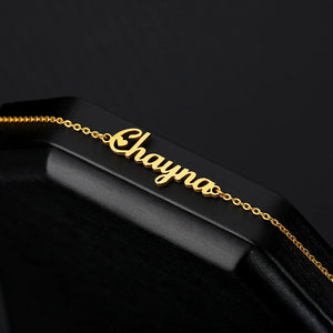Custom Engraved Name Bracelet with Signature Love Message Charms
