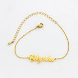 Custom Name Bracelet Charms Engraved Handwriting Love Message Gift