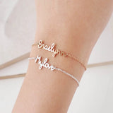 Custom Engraved Name Bracelet with Signature Love Message Charms