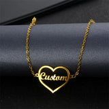 Personalized Name Bracelet - Stainless Steel Charms Engraved Love Bangle