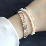 Personalized Name Bracelet Stainless Steel Cuff Bangl Girl Boy Birthday Gift