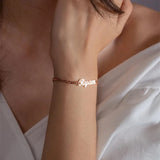 Personalized Name Bracelet For Women Stainless Steel Handwriting Signature