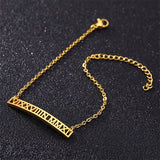 Personalized Name Bracelet Engraved Handwriting Love Charms Stainless Steel
