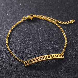 Personalized Name Bracelet Engraved Handwriting Love Charms Stainless Steel