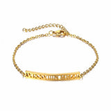 Personalized Name Bracelet Engraved Handwriting Love Charms Stainless Steel
