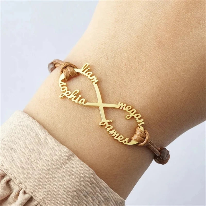 Mom Infinity Name Bracelet Stainless Steel Gift Jewelry