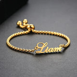 Personalized Name Bracelet Stainless Steel Adjustable Bangle