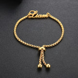Personalized Name Bracelet Stainless Steel Adjustable Bangle