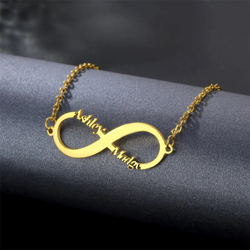 Custom Name Bracelet Infinity Stainless Steel Charm Mom Family Jewelry