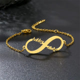 Custom Name Bracelet Infinity Stainless Steel Charm Mom Family Jewelry