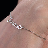 Personalized Name Bracelet Stainless Steel Heart Nameplate Family Jewelry
