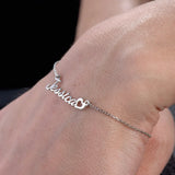 Personalized Name Bracelet Stainless Steel Heart Nameplate Family Jewelry