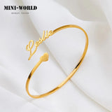 Name Bracelet Women Stainless Steel Heart Bracelet Girl Dainty Jewelry