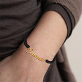 Personalized Name Bracelets Rope Chain Stainless Steel Nameplate Pendant