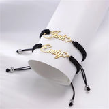 Personalized Name Bracelets Rope Chain Stainless Steel Nameplate Pendant