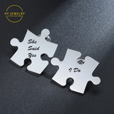 Personalized Name Brooch Pin/Wedding Puzzle Brooch Letter Lapel Pin