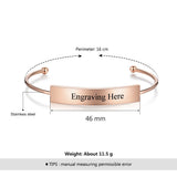 Personalized Name Cuff Bracelets & Bangles - Rose Bar Bracelets for Women