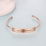 Personalized Name Cuff Bracelets & Bangles - Rose Bar Bracelets for Women