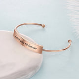 Personalized Name Cuff Bracelets & Bangles - Rose Bar Bracelets for Women